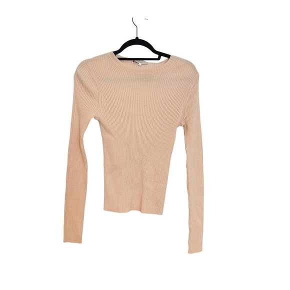Vince Marled Long Sleeve Crew Neck Ribbed Knit Solid Tan Sweater Size M NWT - Picture 2 of 9